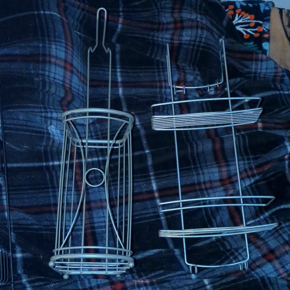 Toilet rack with matching shower shampoo hanger for shower